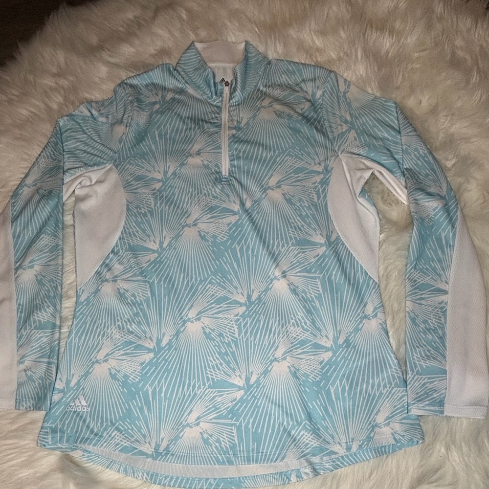 Adidas Women's Blue and White Jacket